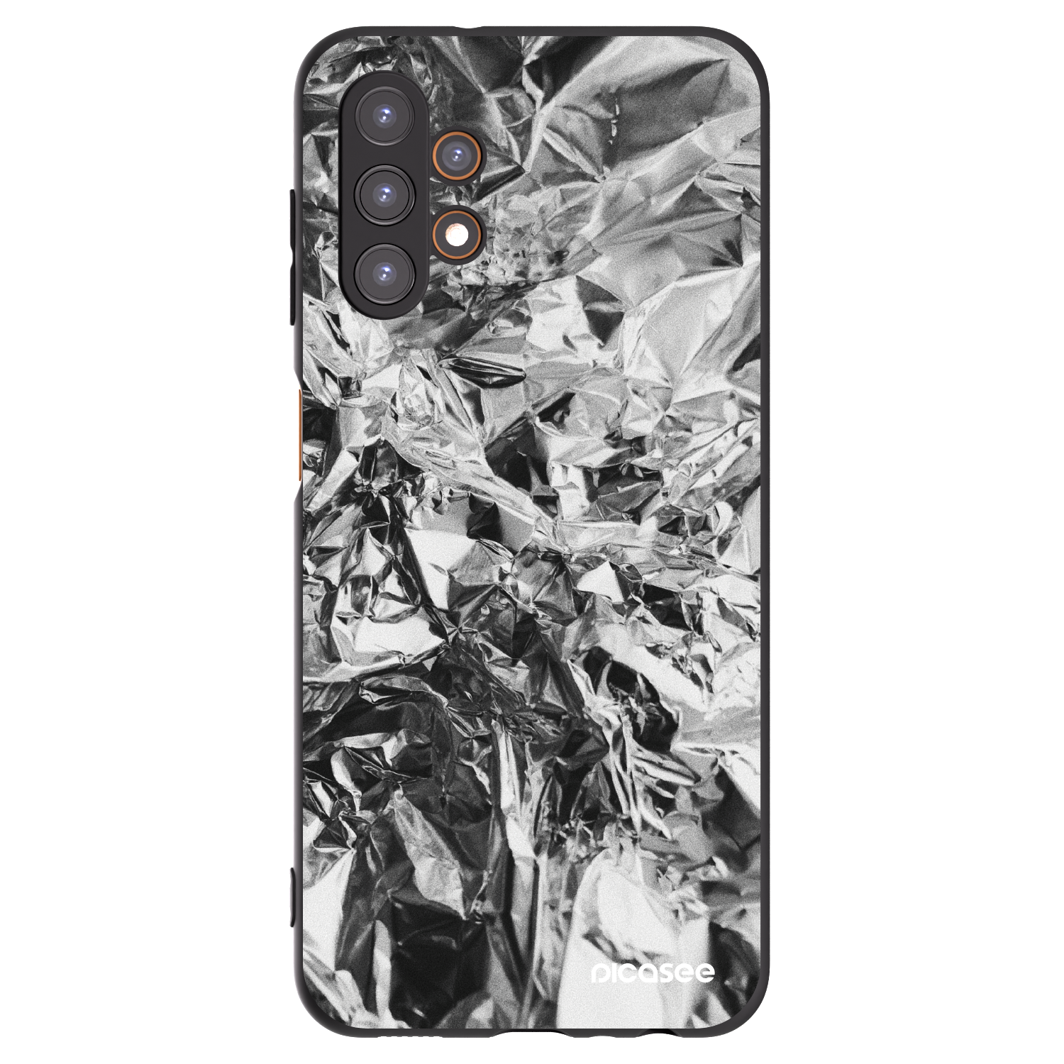 Picasee Samsung Galaxy A13 4G A135 Hülle - Schwarzes Silikon - Chrome
