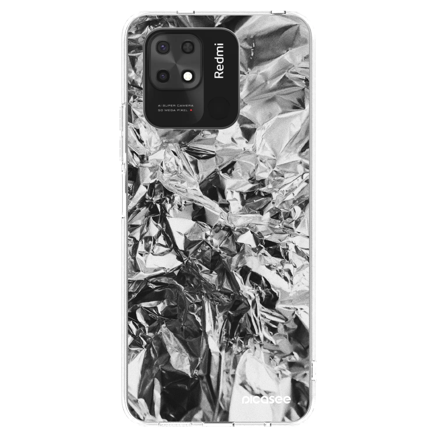 Picasee Xiaomi Redmi 10C Hülle - Transparentes Silikon - Chrome