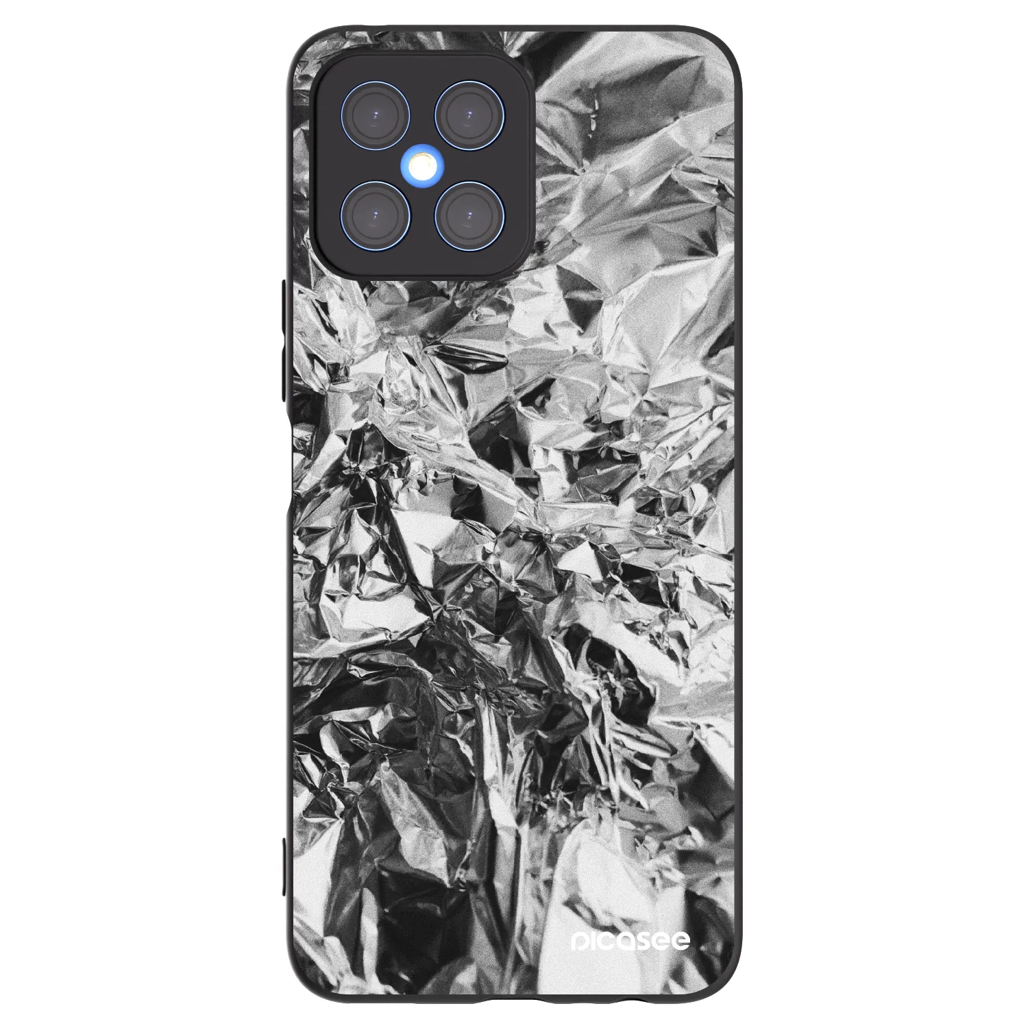 Picasee Honor X8 4G Hülle - Schwarzes Silikon - Chrome