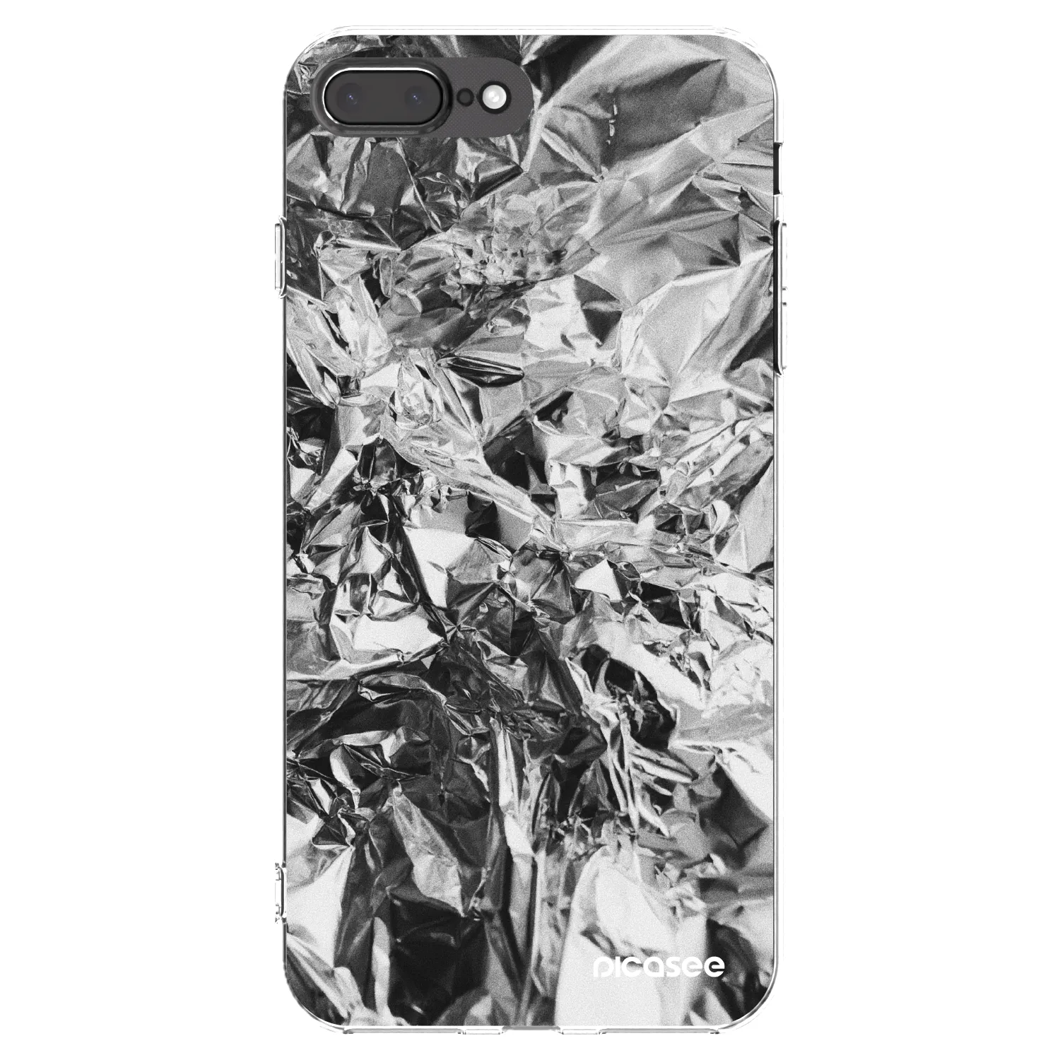 Picasee Apple iPhone 8 Plus Hülle - Transparentes Silikon - Chrome