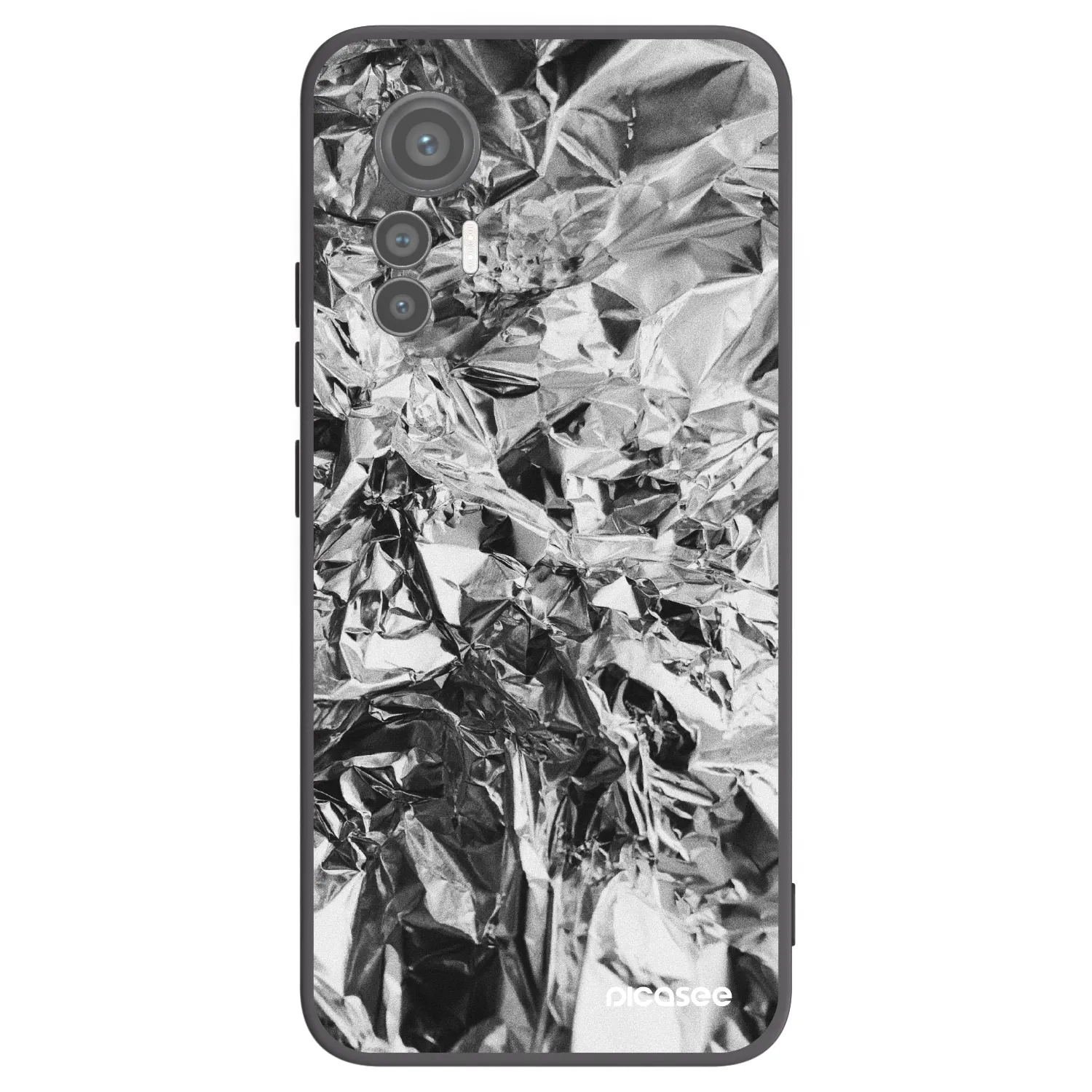 Picasee Xiaomi 12 Lite Hülle - Schwarzes Silikon - Chrome