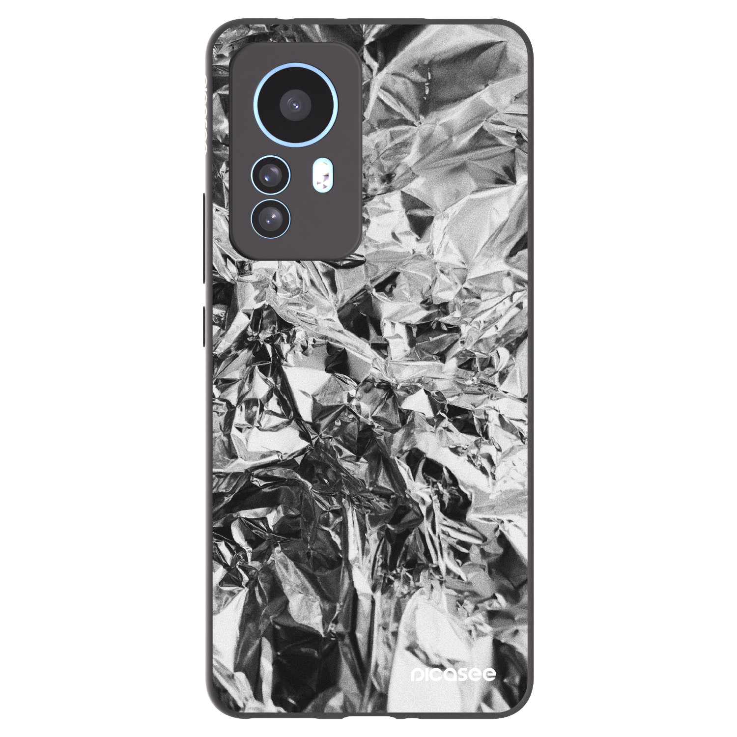 Picasee Xiaomi 12T Hülle - Schwarzes Silikon - Chrome