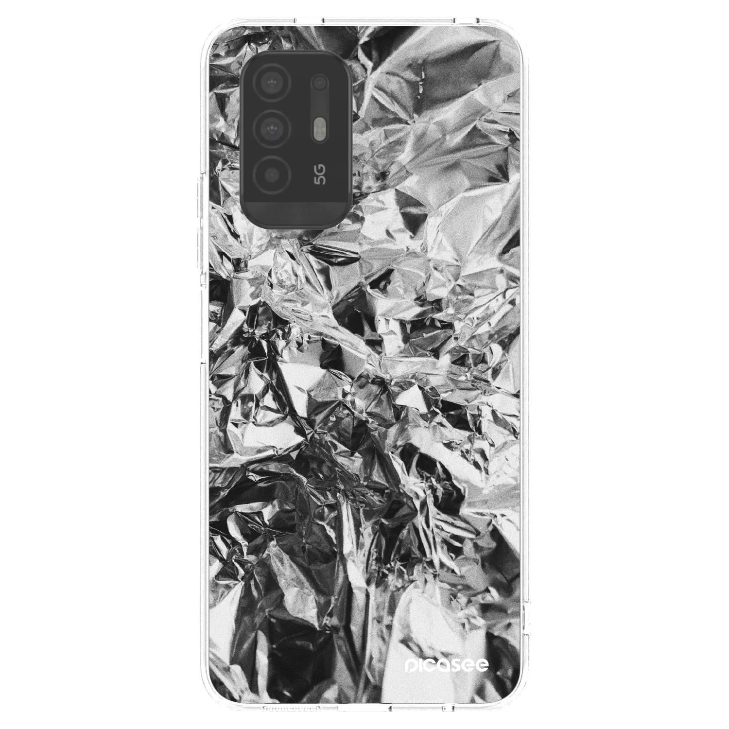 Picasee OPPO A94 5G Hülle - Transparentes Silikon - Chrome