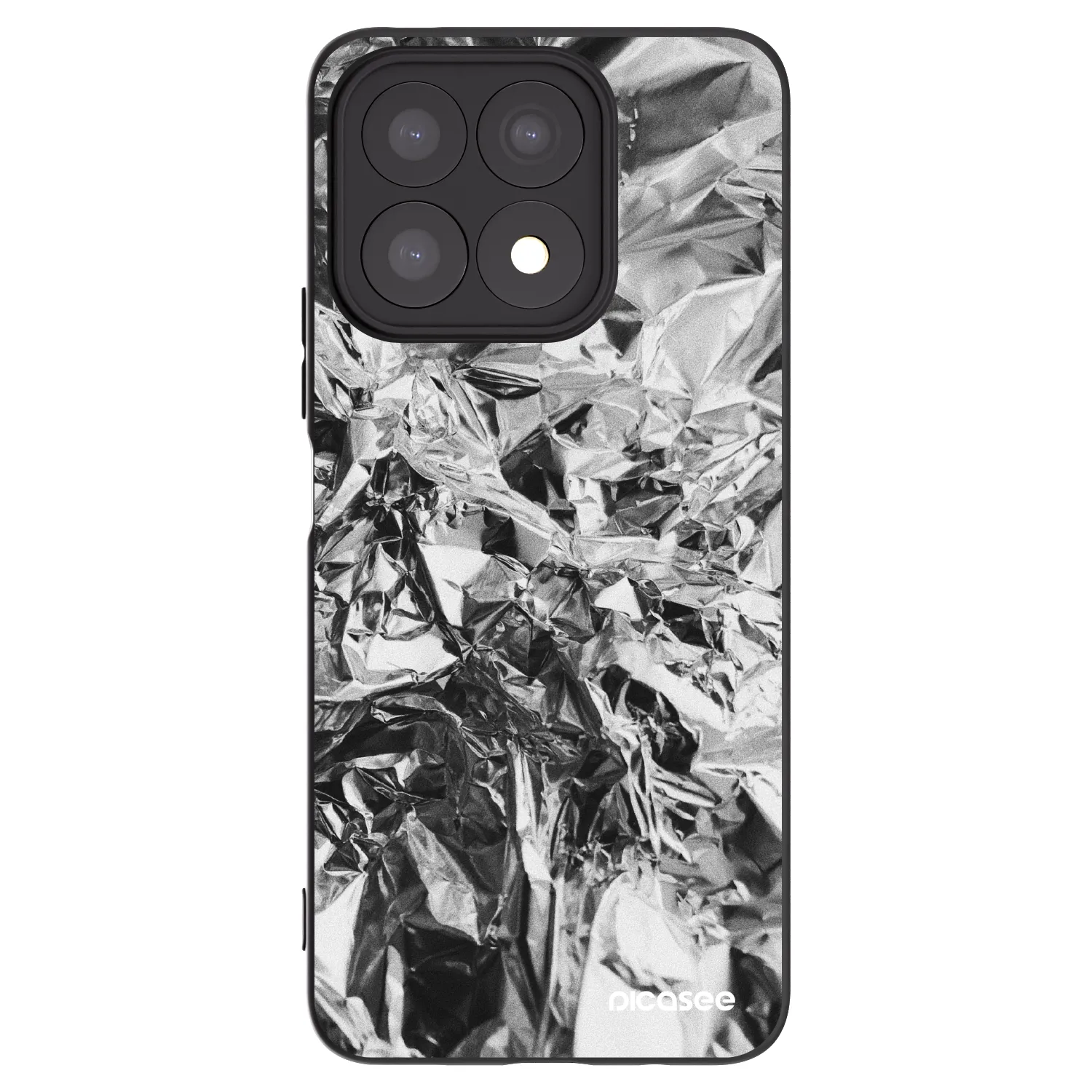 Picasee Honor X8a Hülle - Schwarzes Silikon - Chrome