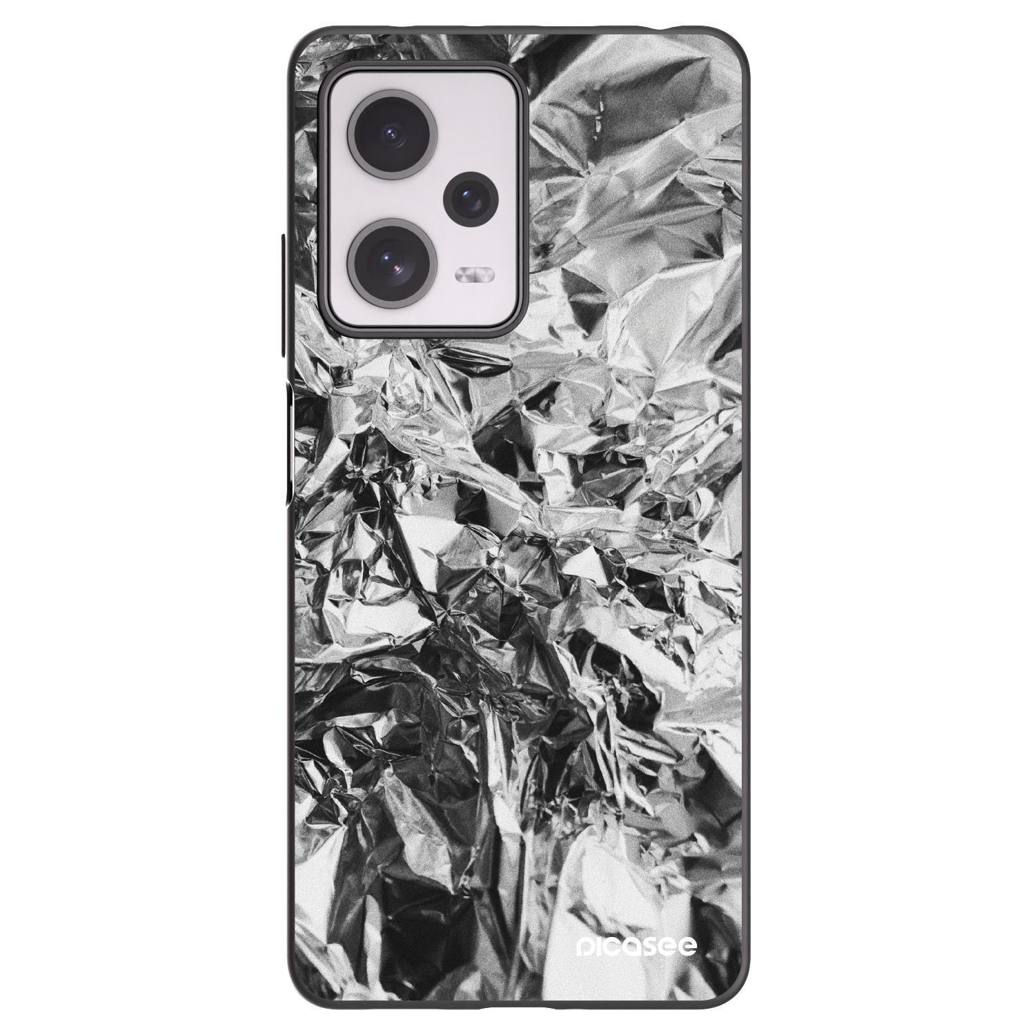 Picasee Xiaomi Redmi Note 12 Pro+ 5G Hülle - Schwarzes Silikon - Chrome