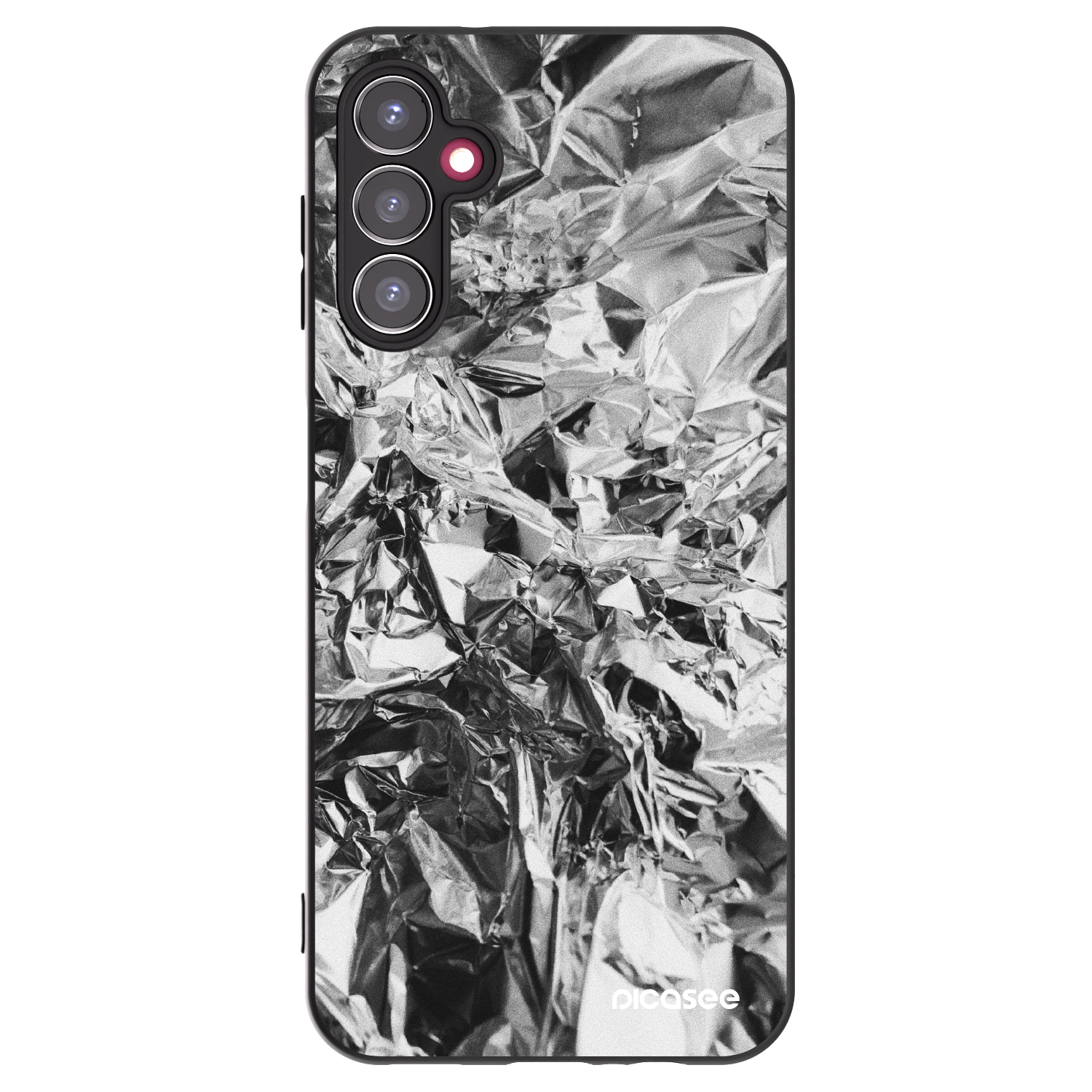 Picasee Samsung Galaxy A14 5G A146P Hülle - Schwarzes Silikon - Chrome