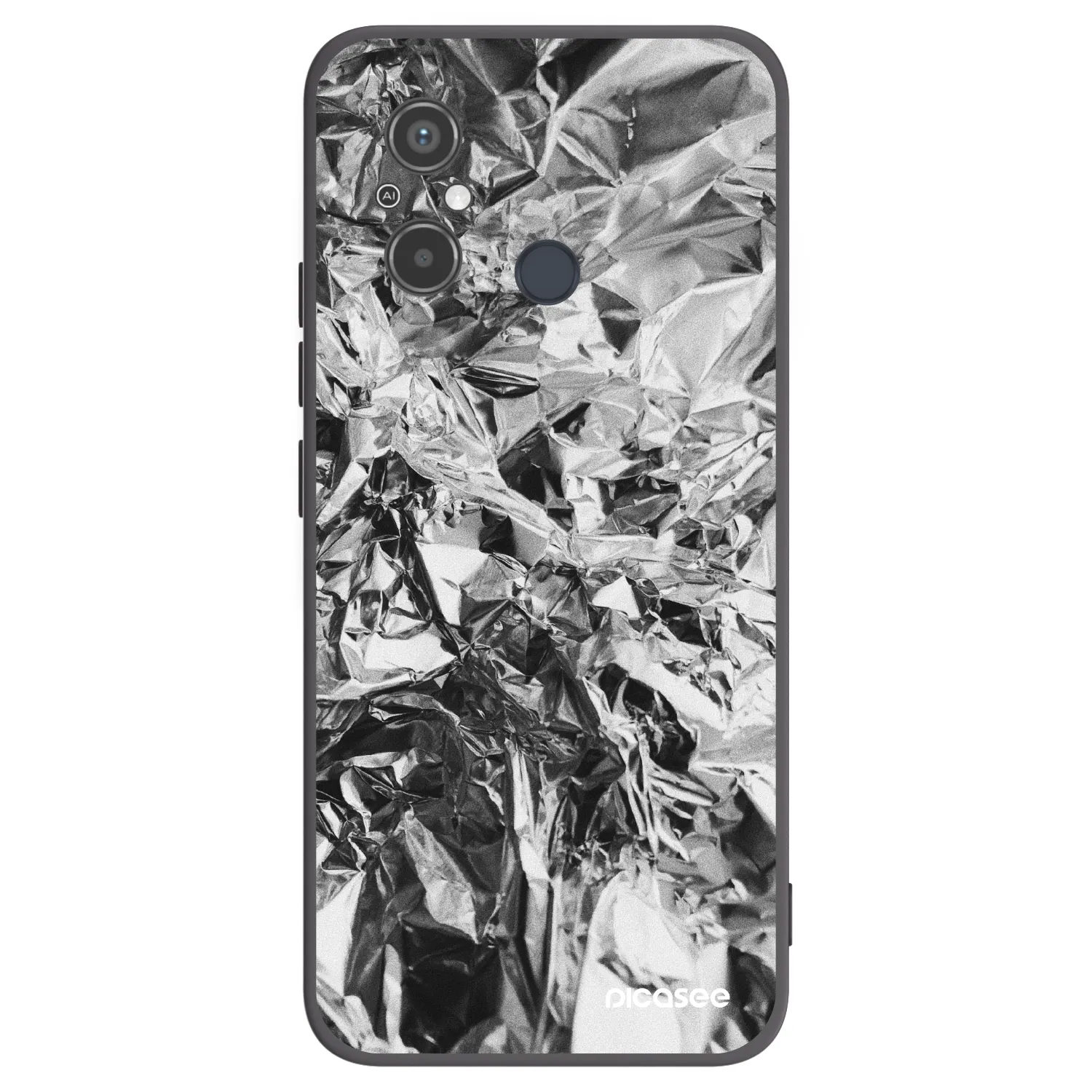 Picasee Xiaomi Redmi 12C Hülle - Schwarzes Silikon - Chrome