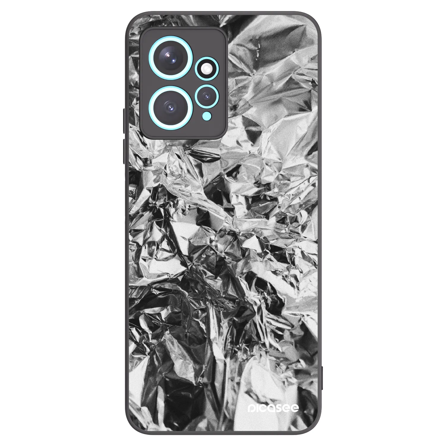 Picasee Xiaomi Redmi Note 12 4G Hülle - Schwarzes Silikon - Chrome
