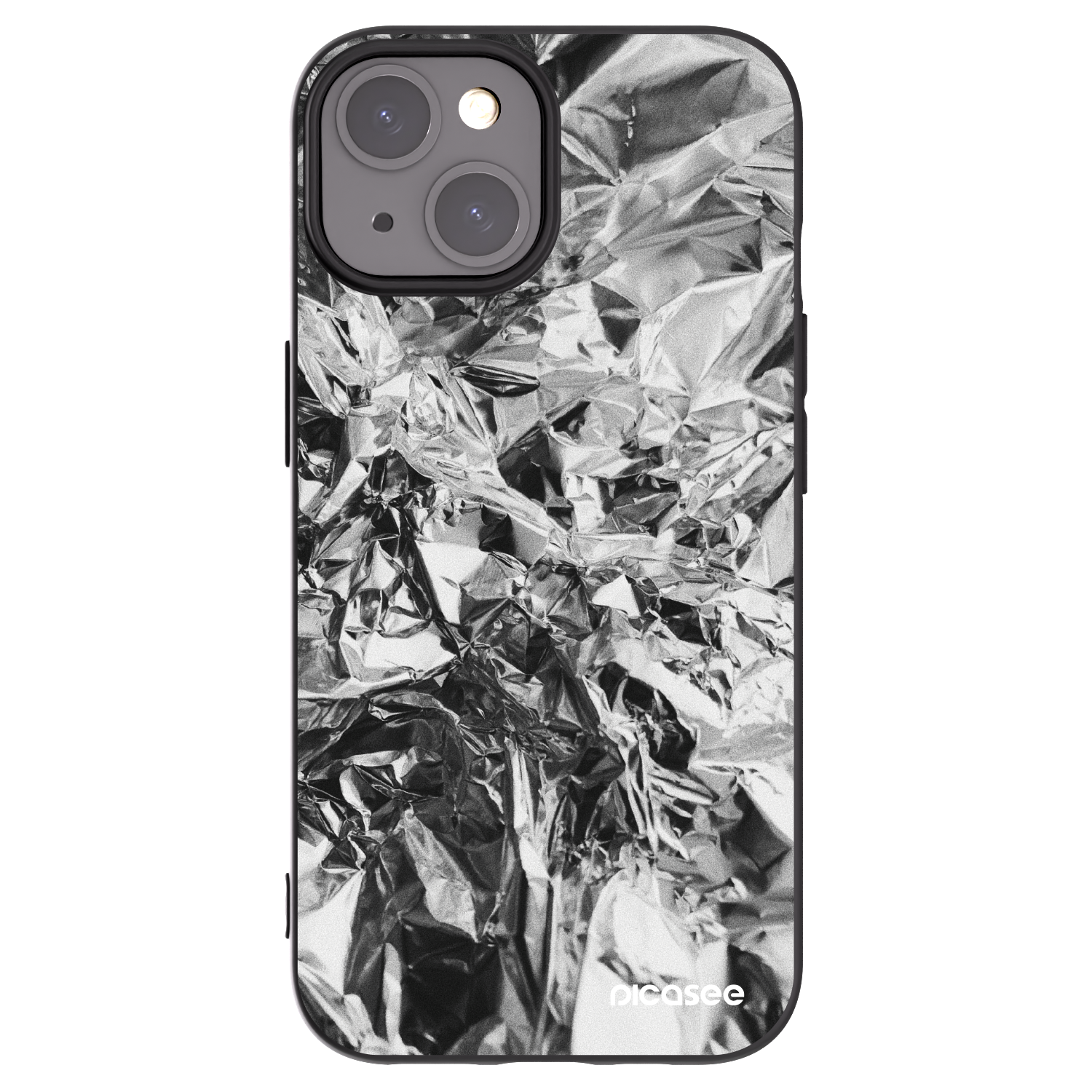 Picasee Apple iPhone 15 Hülle - Schwarzes Silikon - Chrome