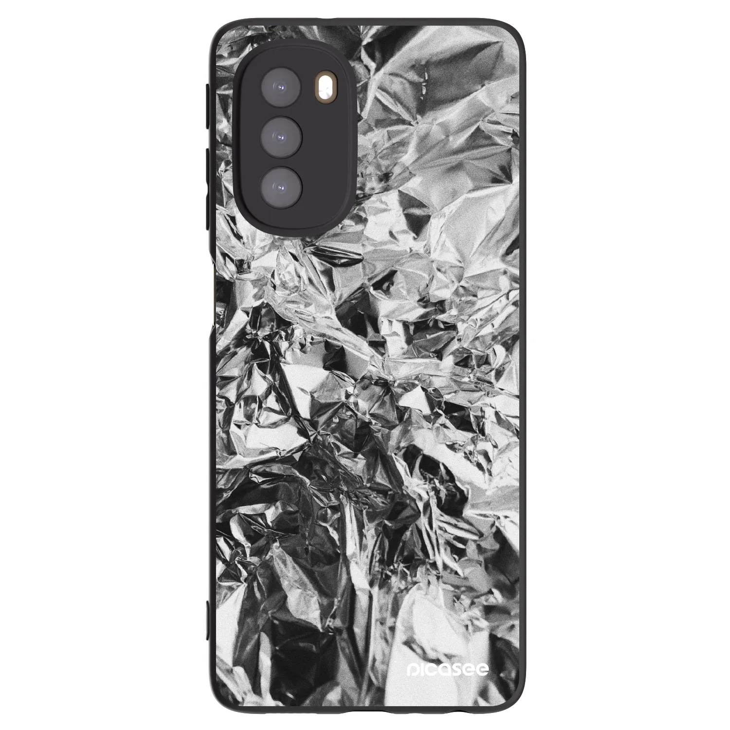 Picasee Motorola Moto G51 Hülle - Schwarzes Silikon - Chrome