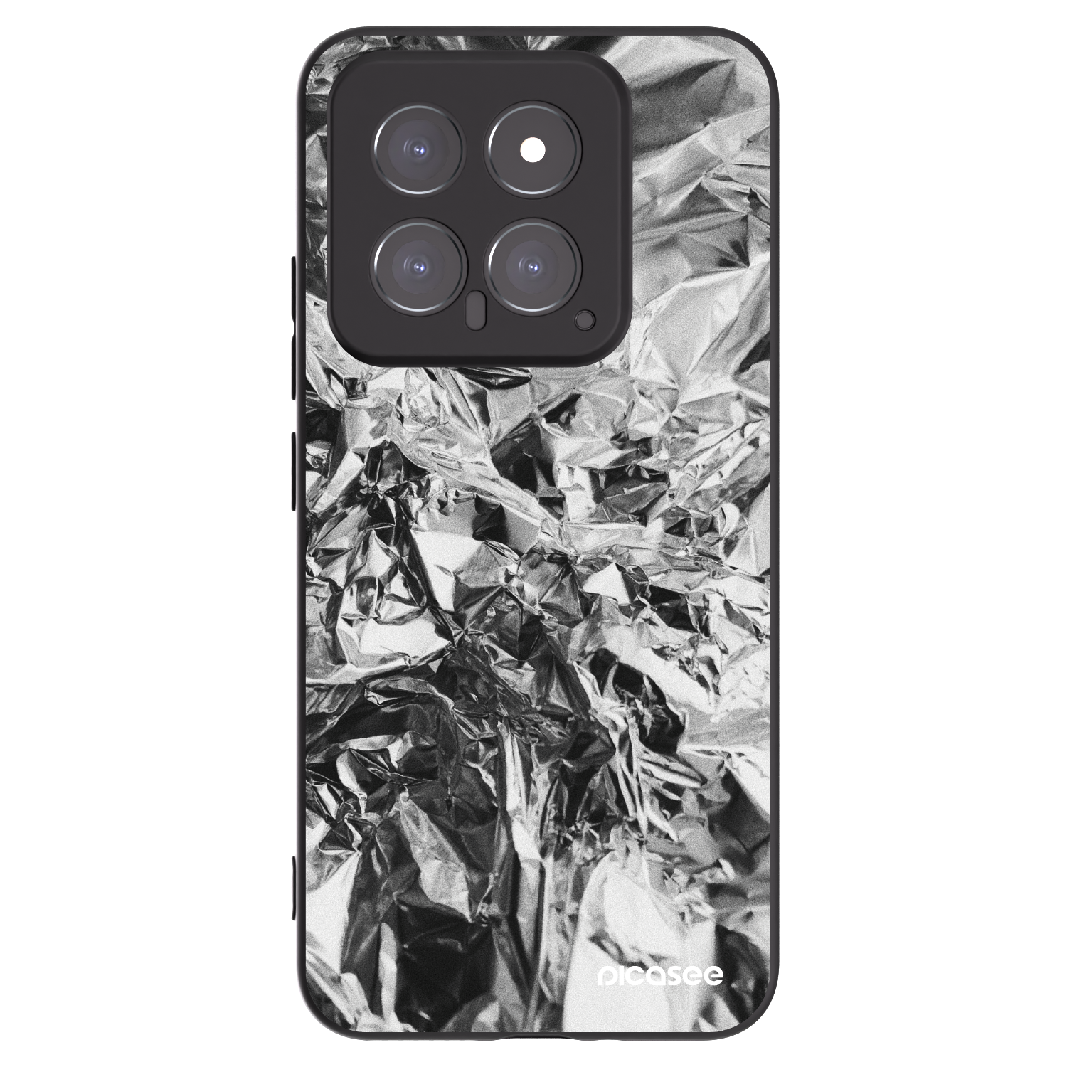 Picasee Xiaomi 14 Hülle - Schwarzes Silikon - Chrome
