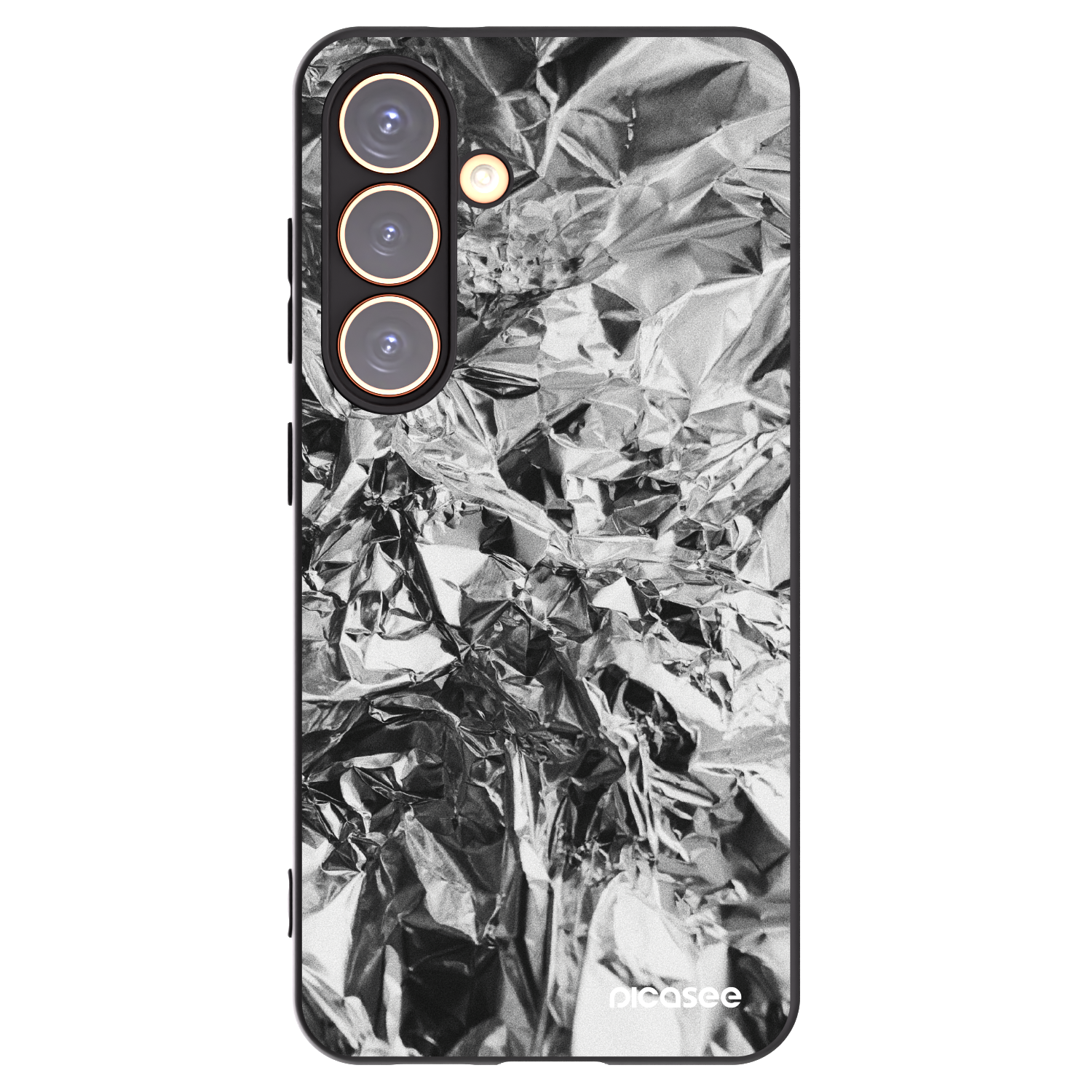 Picasee Samsung Galaxy S24 S921B 5G Hülle - Schwarzes Silikon - Chrome