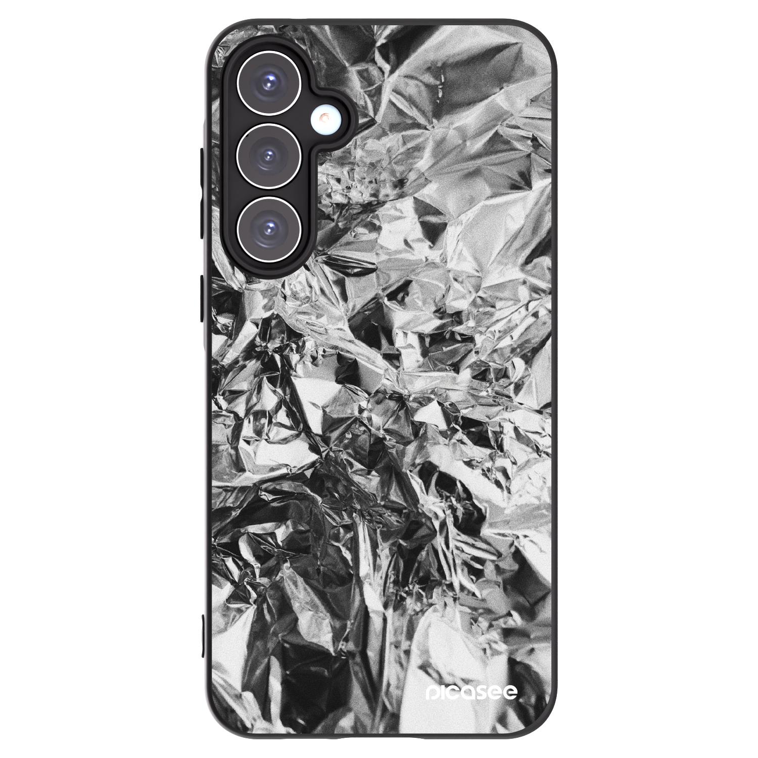 Picasee Samsung Galaxy A55 5G A556B Hülle - Schwarzes Silikon - Chrome