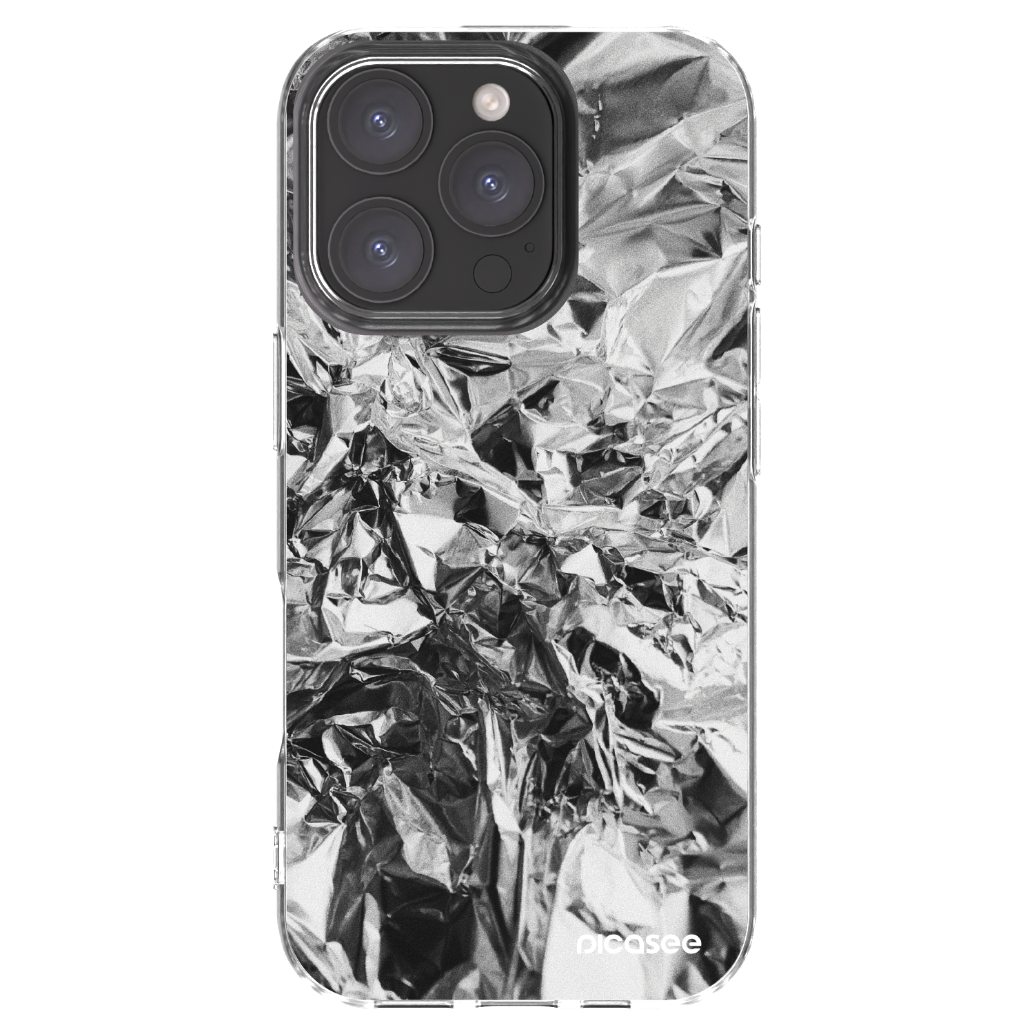 Picasee Apple iPhone 16 Pro Hülle - Transparentes Silikon - Chrome
