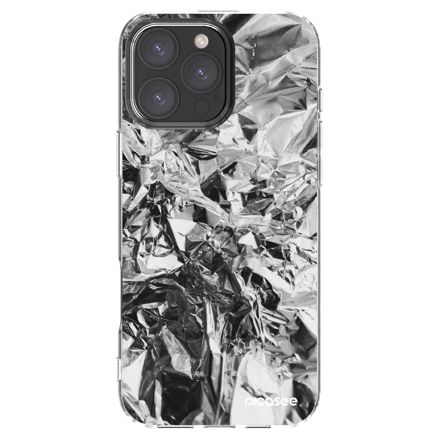 Picasee Apple iPhone 16 Pro Max Hülle - Transparentes Silikon - Chrome