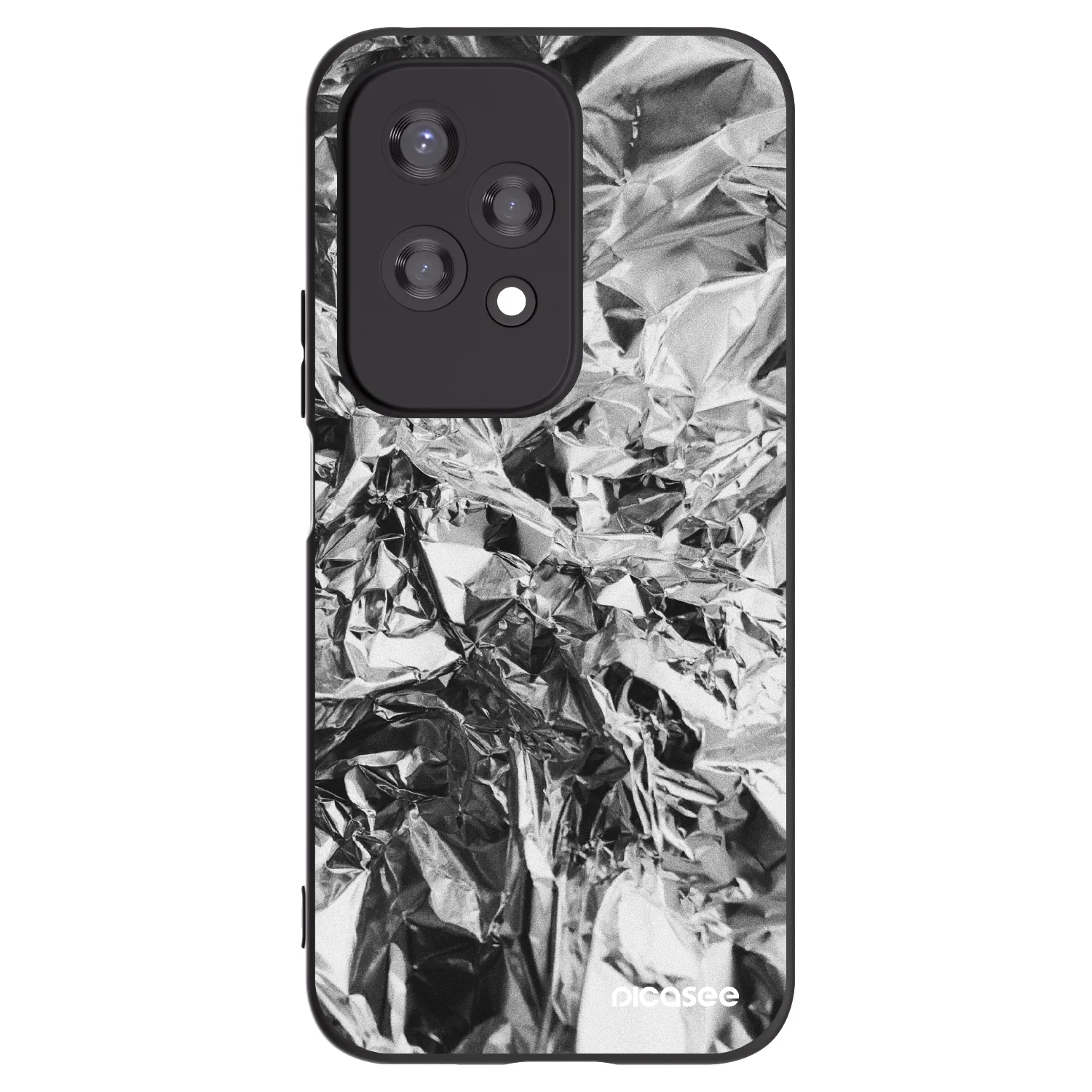 Picasee Honor 200 Lite Hülle - Schwarzes Silikon - Chrome