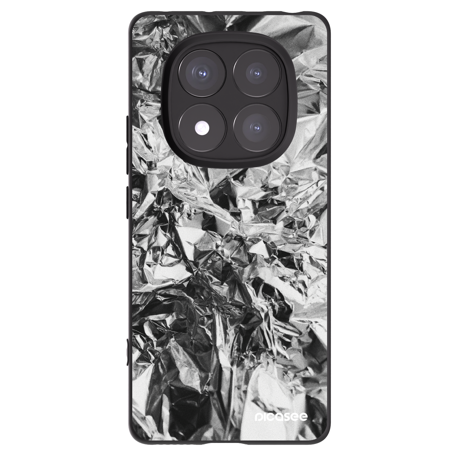 Picasee Xiaomi Redmi Note 14 Pro 5G Hülle - Schwarzes Silikon - Chrome