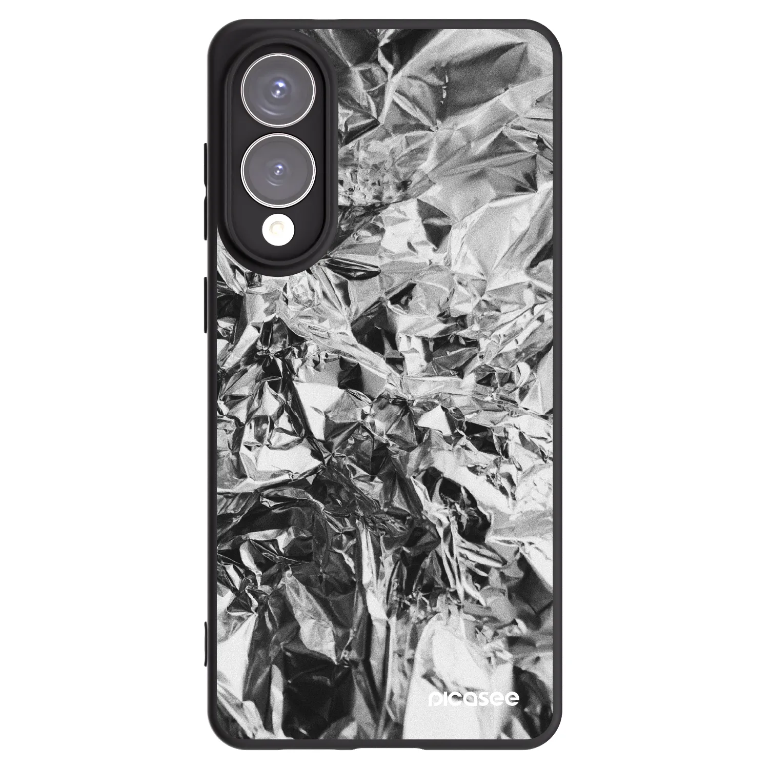 Picasee Samsung Galaxy S25 Edge 5G Hülle - Schwarzes Silikon - Chrome