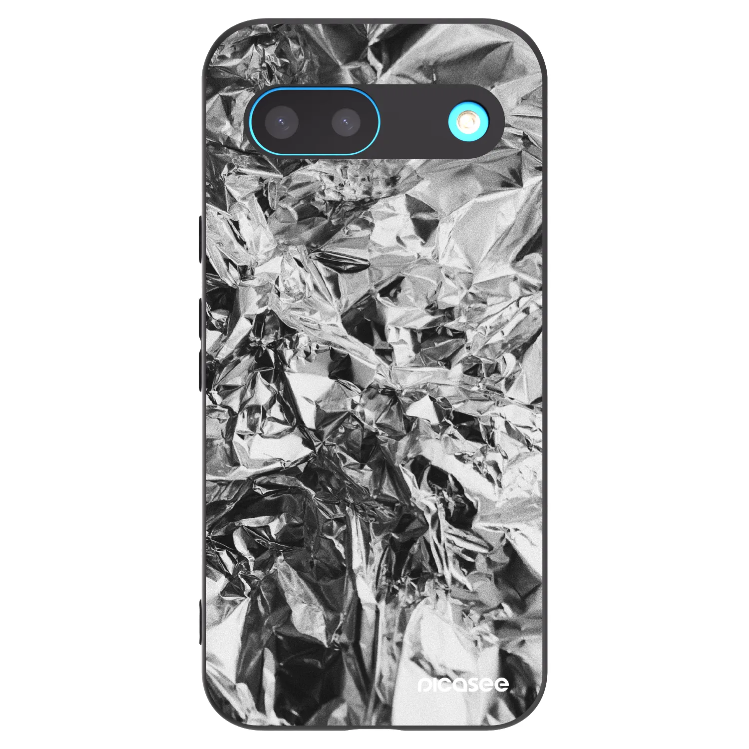 Picasee Google Pixel 8 Hülle - Schwarzes Silikon - Chrome