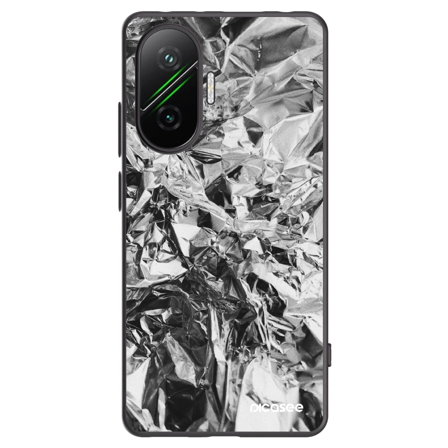 Picasee Xiaomi Poco F7 Pro 5G Hülle - Schwarzes Silikon - Chrome