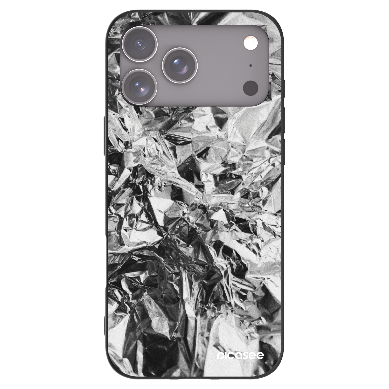 Picasee Apple iPhone 17 Pro Max Hülle - Schwarzes Silikon - Chrome