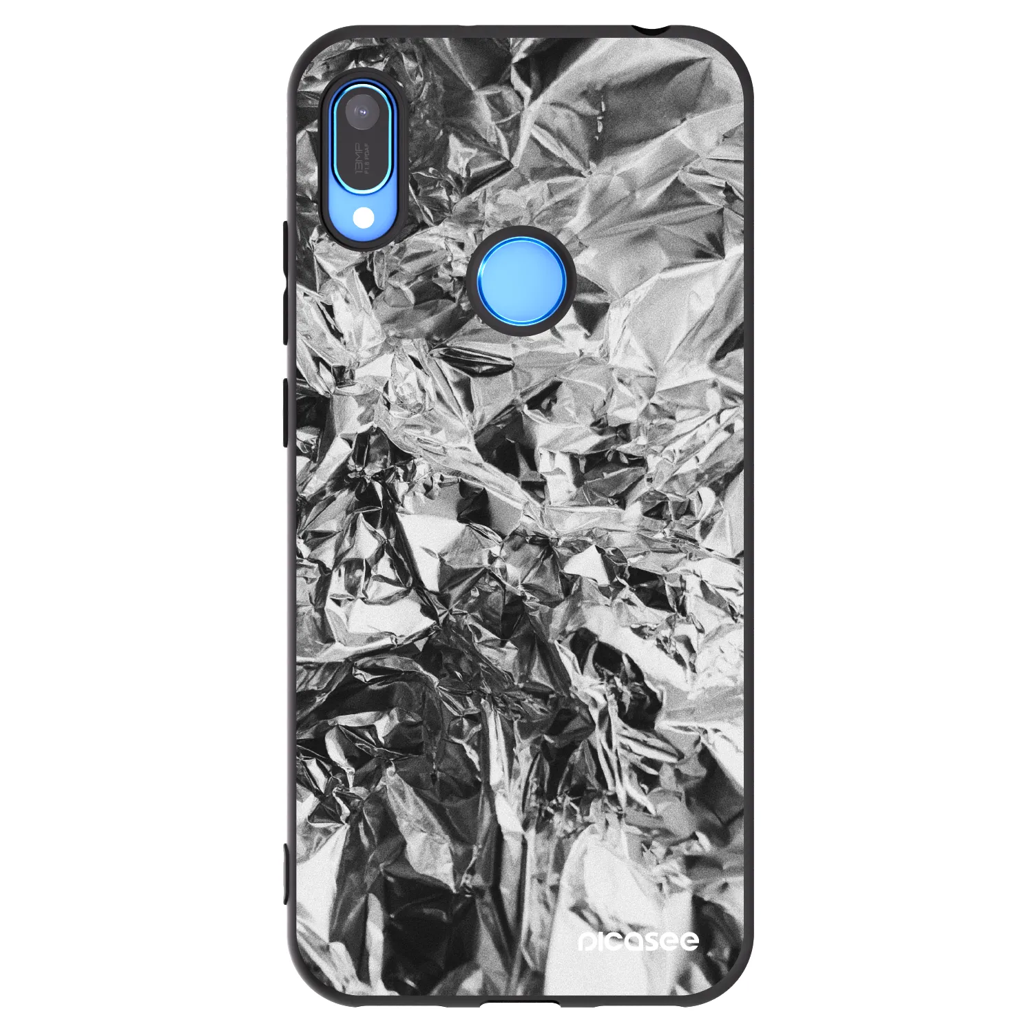 Picasee Huawei Y6 2019 Hülle - Schwarzes Silikon - Chrome