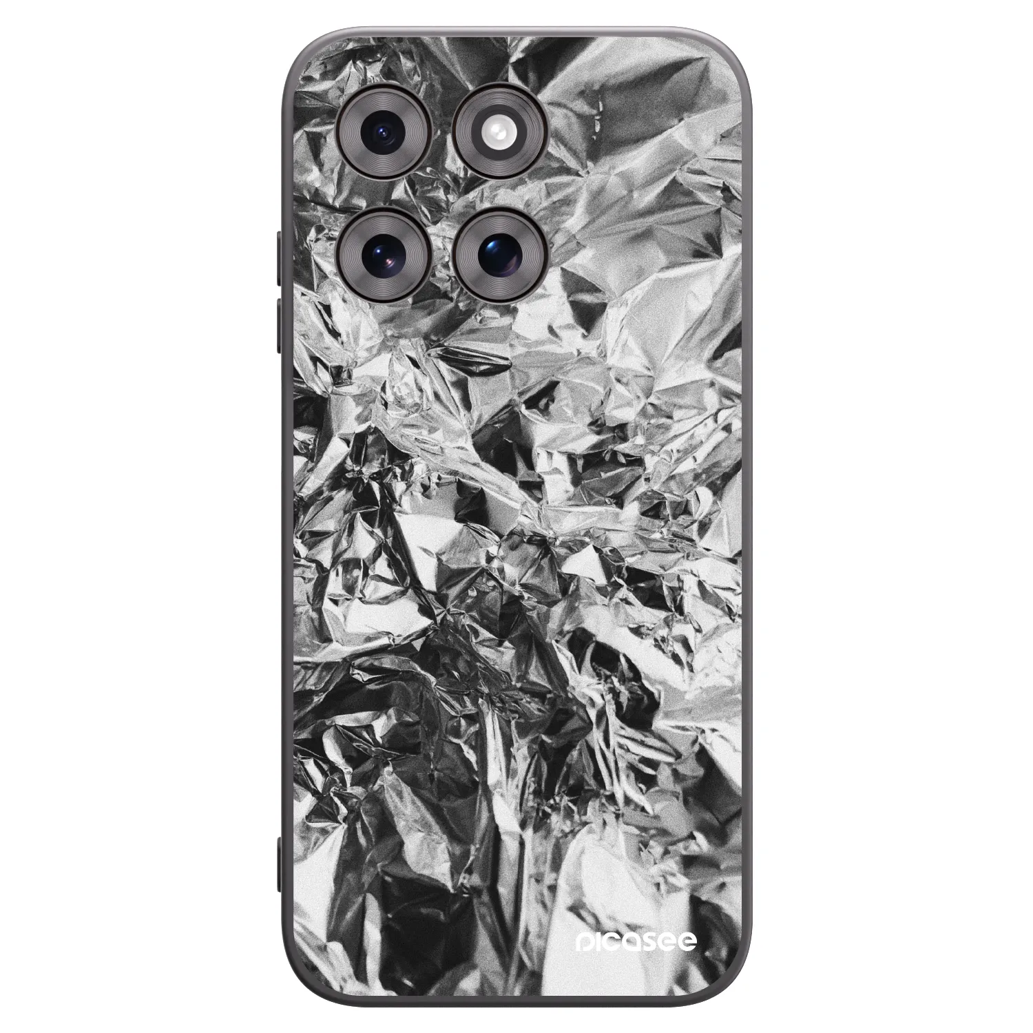 Picasee Motorola Moto G77 Hülle - Schwarzes Silikon - Chrome