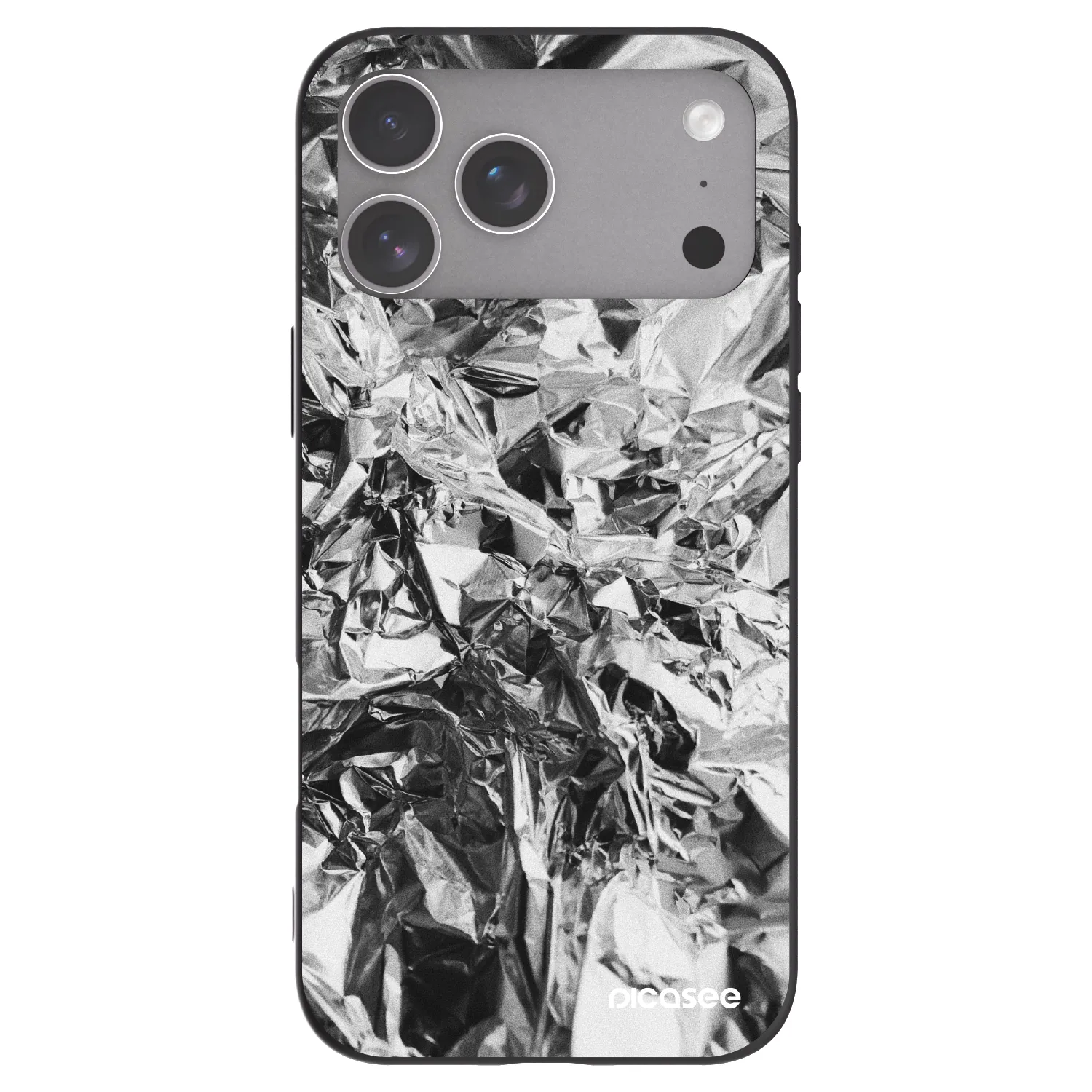 Picasee Apple iPhone 18 Pro Max Hülle - Schwarzes Silikon - Chrome