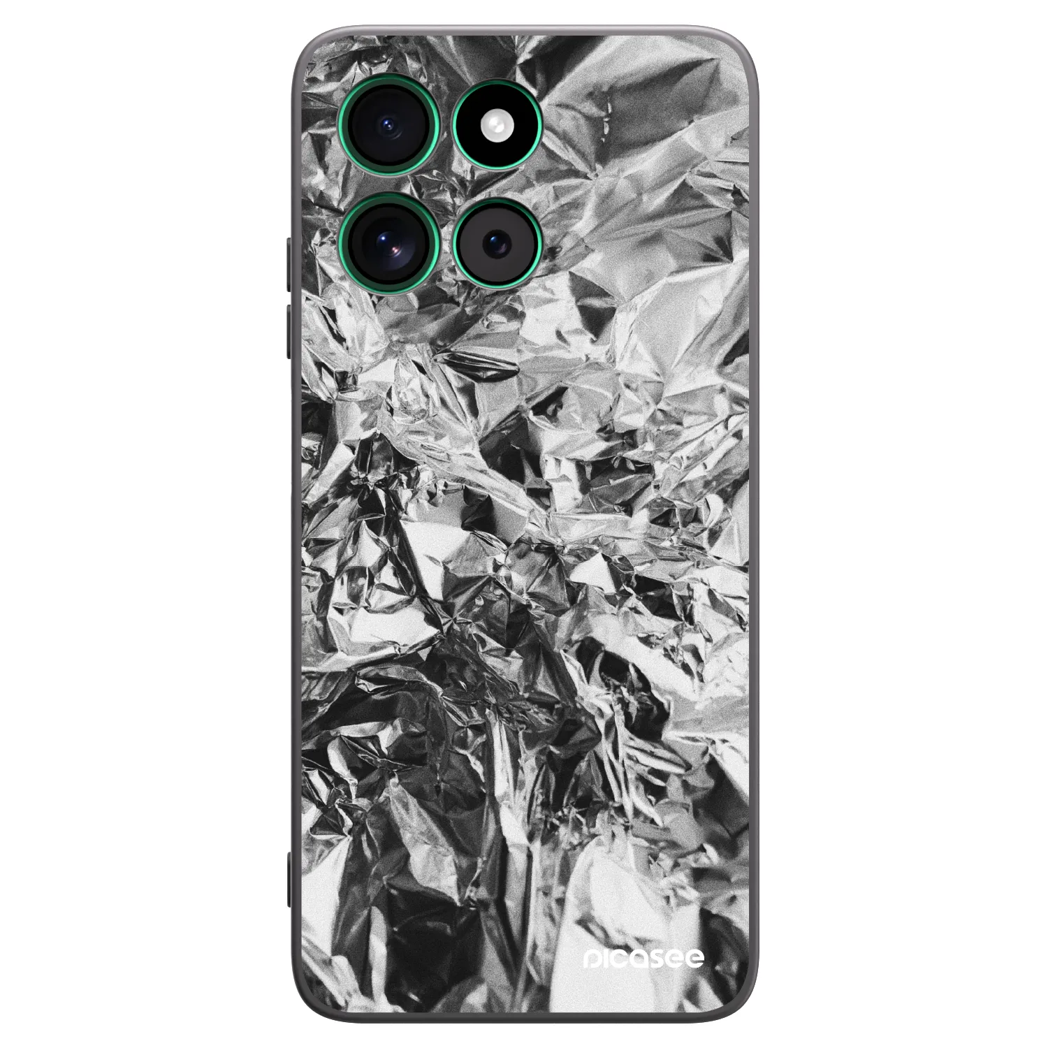 Picasee Motorola Moto G57 Power Hülle - Schwarzes Silikon - Chrome
