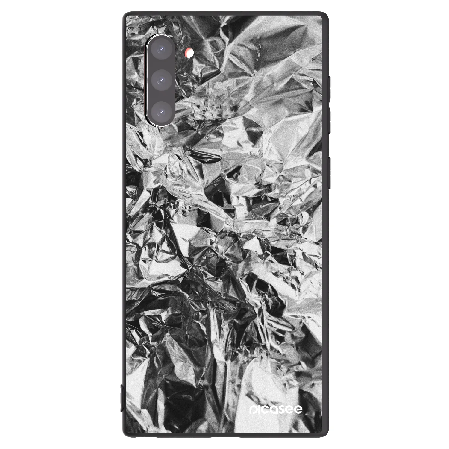 Picasee Samsung Galaxy Note 10 N970F Hülle - Schwarzes Silikon - Chrome