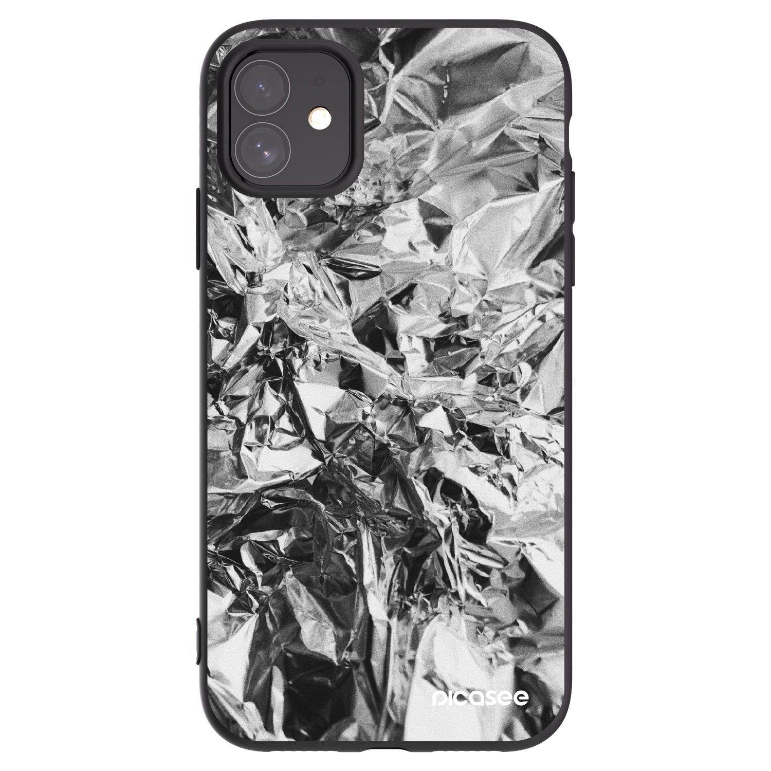 Picasee Apple iPhone 11 Hülle - Schwarzes Silikon - Chrome