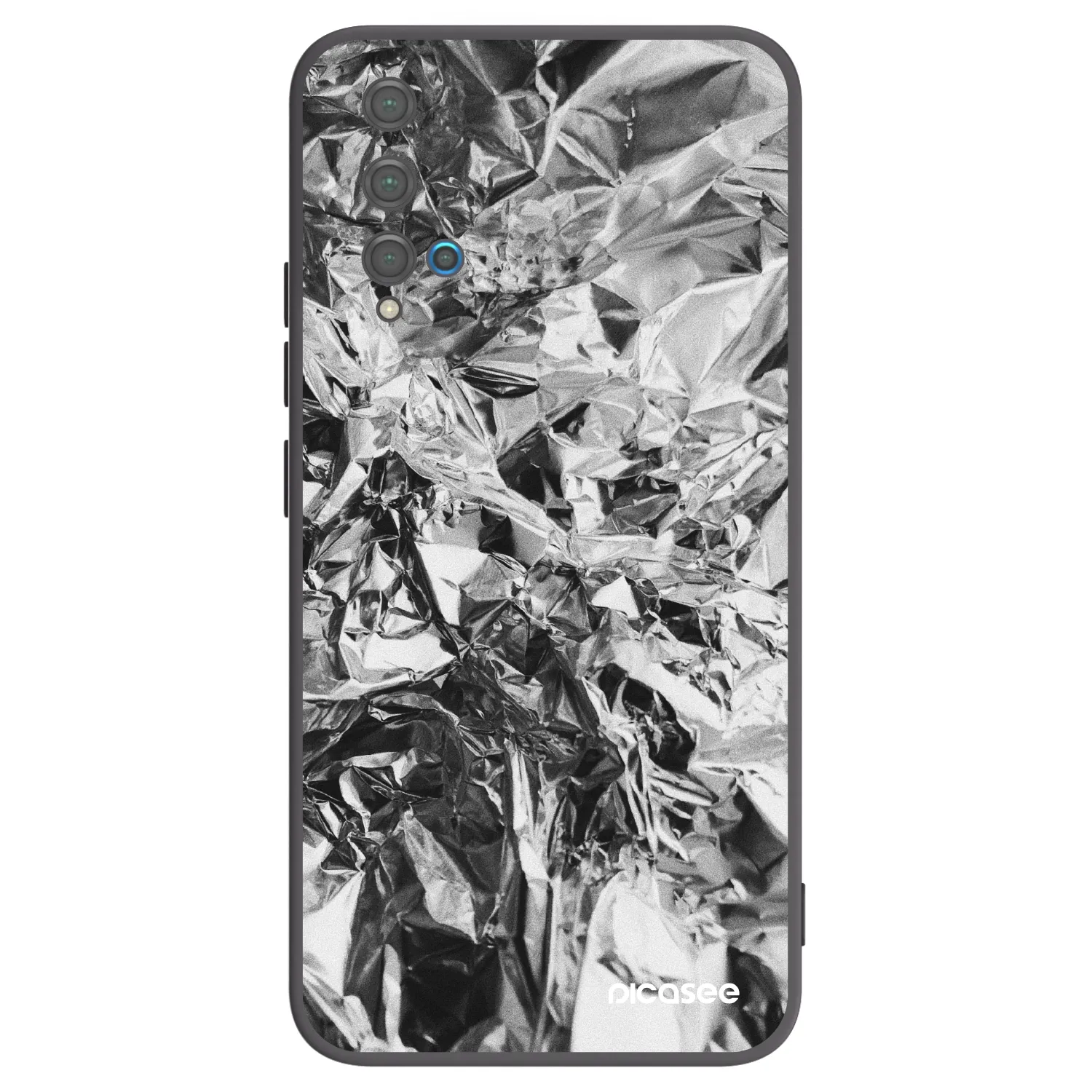 Picasee Huawei Nova 5T Hülle - Schwarzes Silikon - Chrome