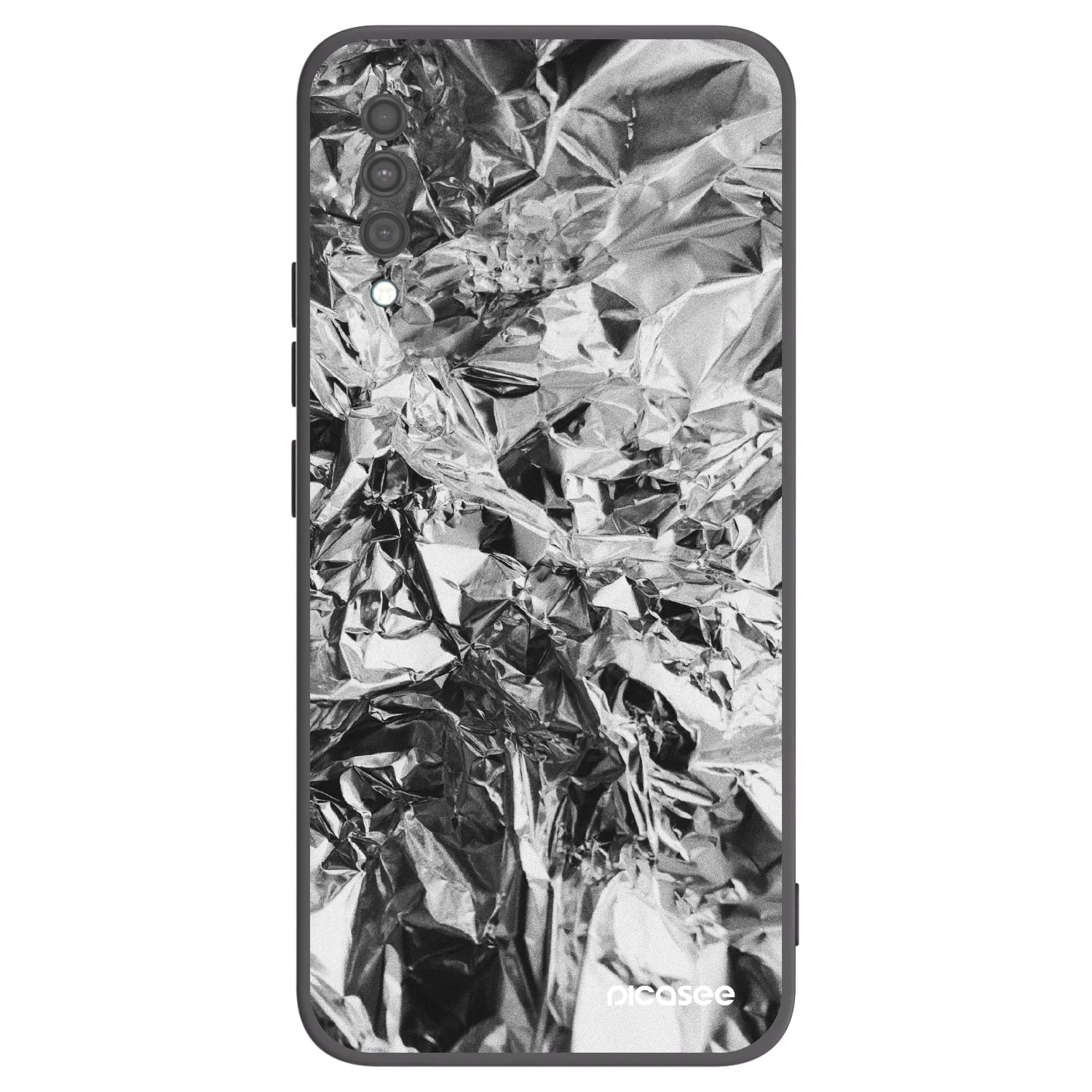 Picasee Samsung Galaxy A30s A307F Hülle - Schwarzes Silikon - Chrome