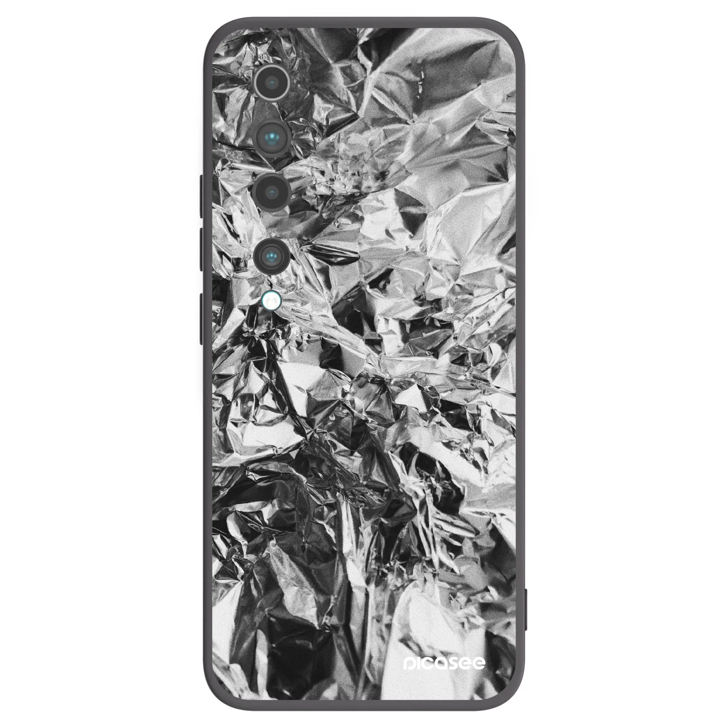 Picasee Xiaomi Mi 10 Hülle - Schwarzes Silikon - Chrome