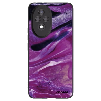 Picasee Honor 200 5G Hülle - Schwarzes Silikon - Purple glitter