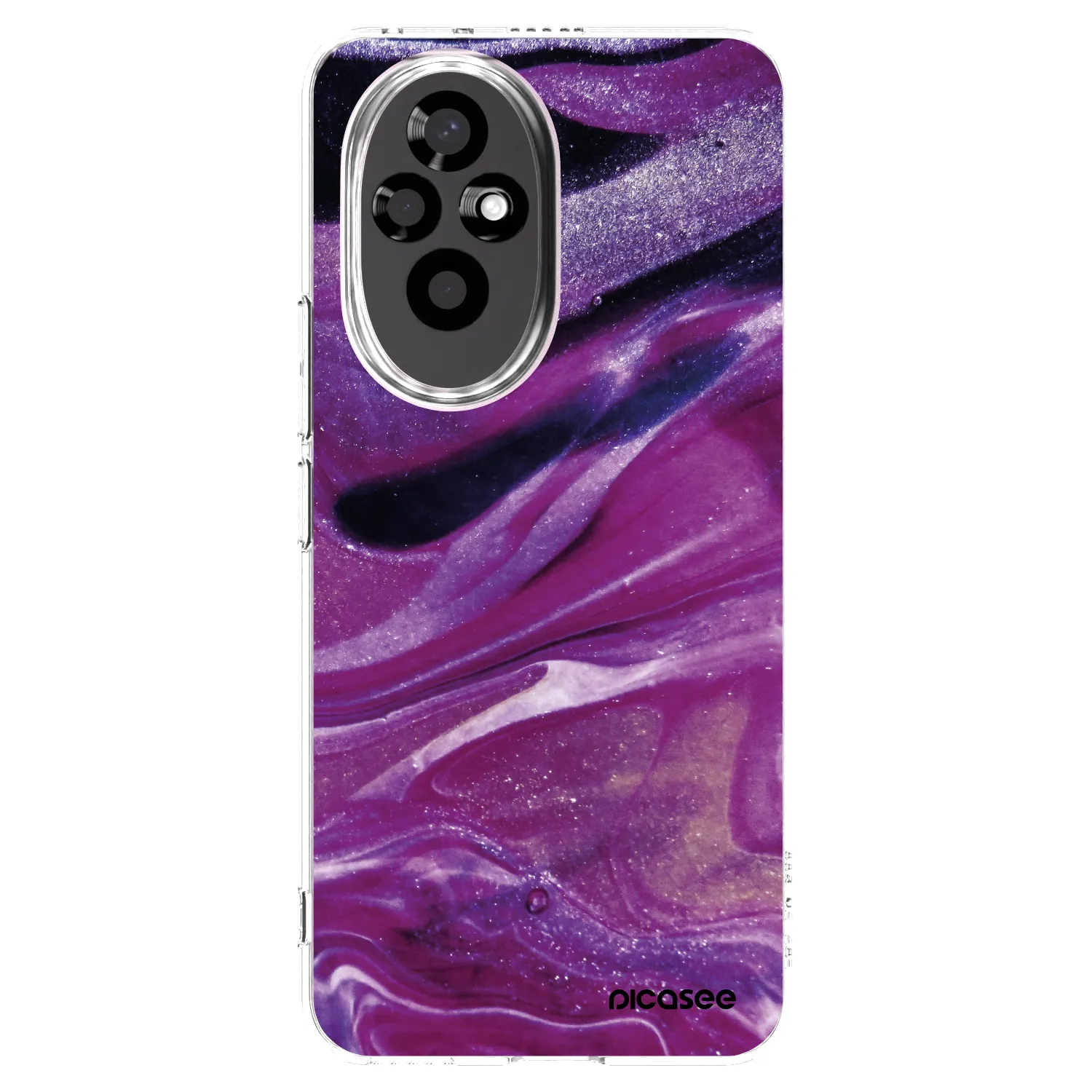 Picasee Honor 200 5G Hülle - Transparentes Silikon - Purple glitter