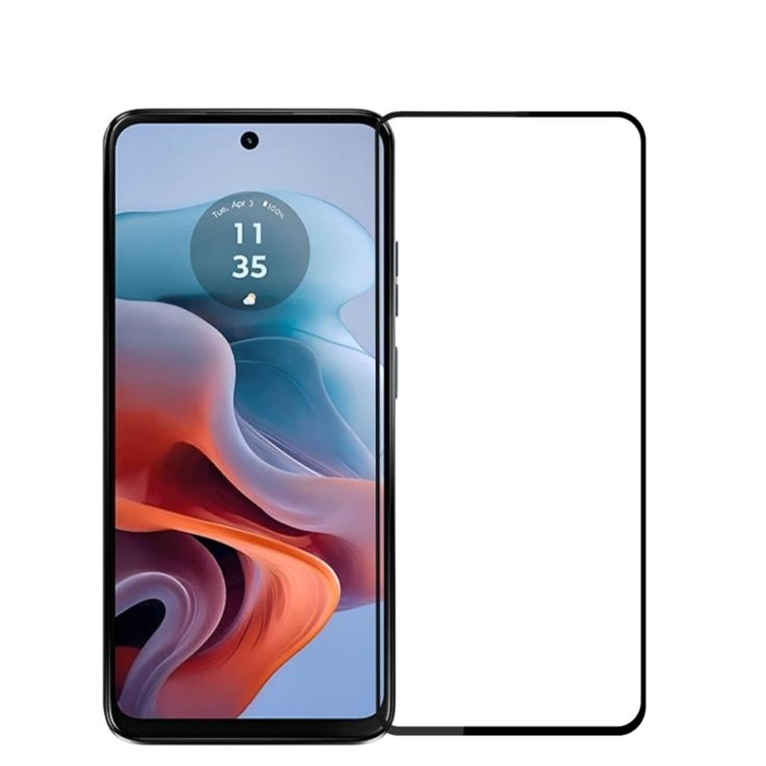 Picasee gehärtetes 3D Schutzglas mit Rahmen für Motorola Moto G34 5G - schwarz