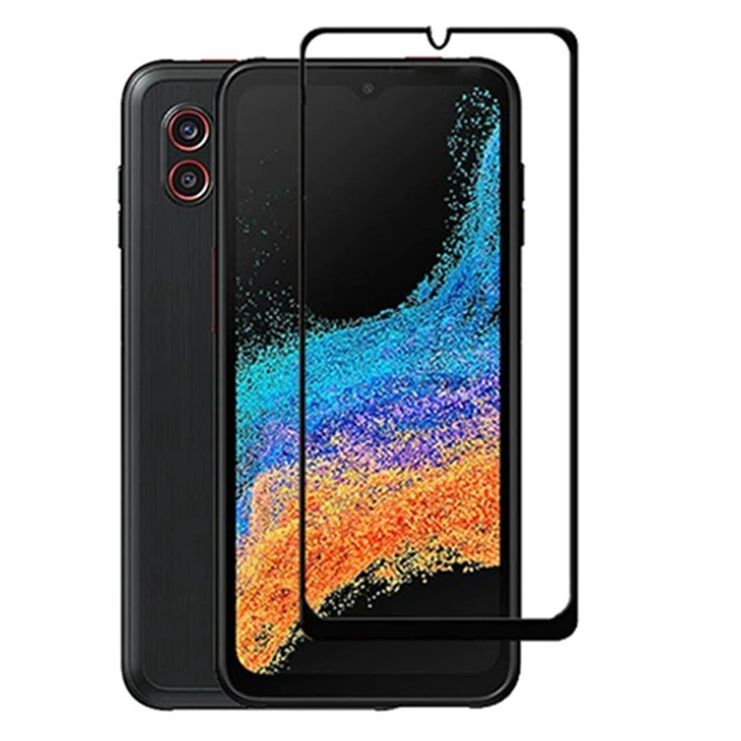 3x Picasee gehärtetes 3D Schutzglas mit Rahmen für Samsung Galaxy Xcover 7 - schwarz - 2+1 gratis