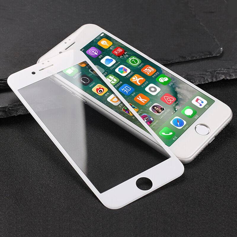 3x Gehärtetes 3D Schutzglas Mit Rahmen Für Apple IPhone 7 Plus - Weiß - 2+1 Gratis