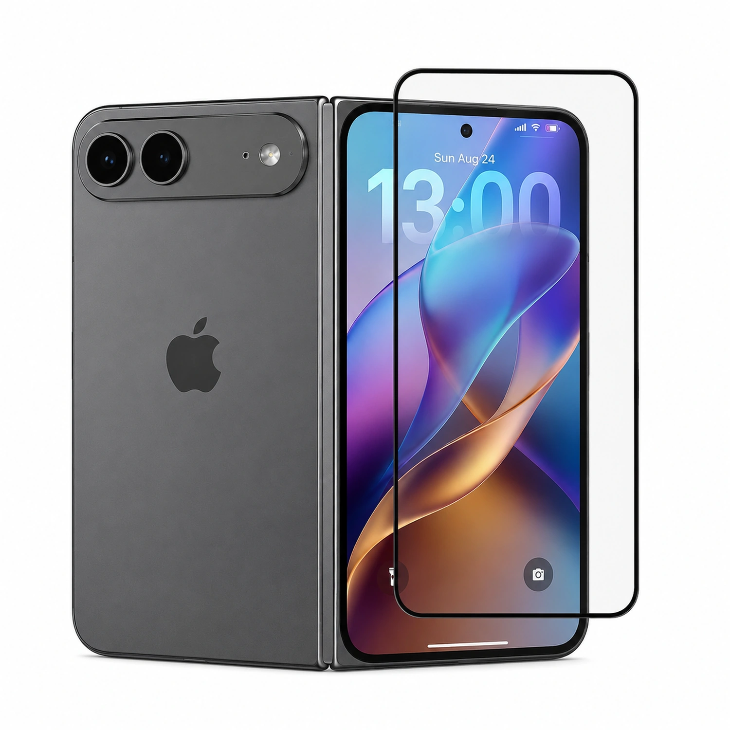 Picasee gehärtetes 3D Schutzglas mit Rahmen für Apple iPhone Duo - schwarz