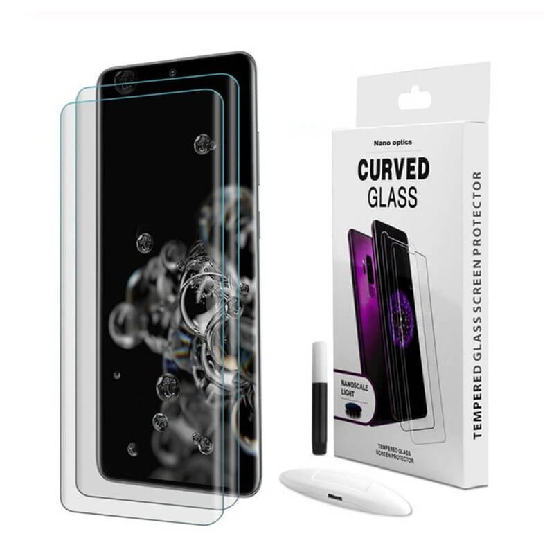 3x Picasee 3D UV gebogenes Schutzglas für Samsung Galaxy S21+ 5G G996F - 2+1 gratis
