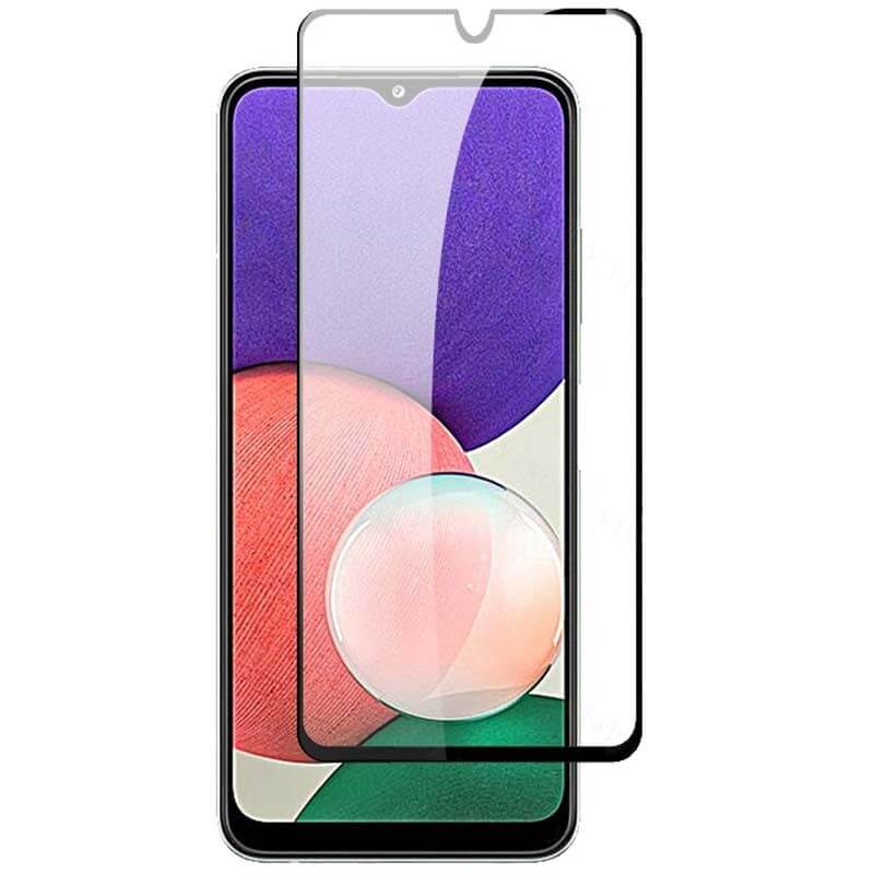 Picasee gehärtetes 3D Schutzglas mit Rahmen für Samsung Galaxy A22 A226B 5G - schwarz