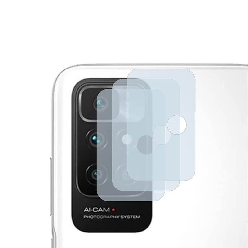 3x Picasee gehärtetes Schutzglas für das Kamerobjektiv des Mobiltelefons Xiaomi Redmi 10 2+1 gratis