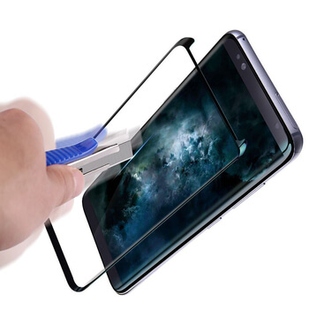 Picasee 3D gehärtetes Schutzglas für Samsung Galaxy S9 G960F - schwarz