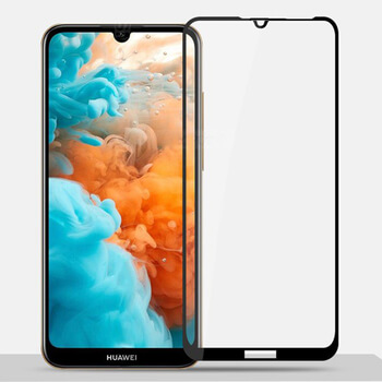 3x Picasee gehärtetes 3D Schutzglas mit Rahmen für Huawei Y6 2019 - schwarz - 2+1 gratis