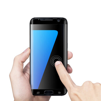 3x Picasee gehärtetes 3D Schutzglas für Samsung Galaxy S7 Edge G935F - schwarz - 2+1 gratis
