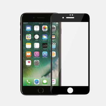 3x Picasee gehärtetes 3D Schutzglas mit Rahmen für Apple iPhone 8 - schwarz - 2+1 gratis