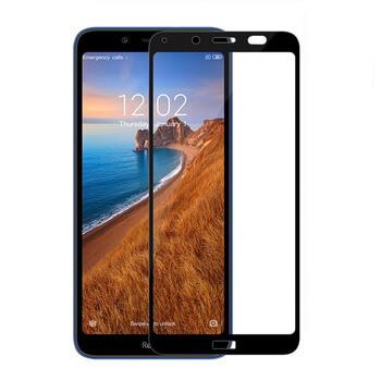 Gehärtetes 3D Schutzglas mit Rahmen für Xiaomi Redmi 7A - schwarz