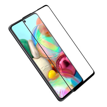 3x gehärtetes 3D Schutzglas mit Rahmen für Samsung Galaxy A71 A715F - schwarz - 2+1 gratis