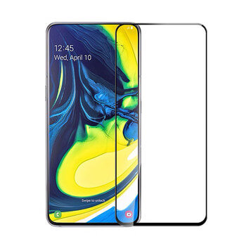 3x gehärtetes 3D Schutzglas mit Rahmen für Samsung Galaxy A80 A805F - schwarz - 2+1 gratis